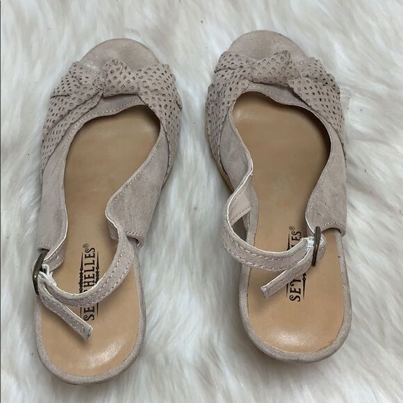 Seychelles Scorpio Tan Suede Cork Wedges Size 7.5 - Picture 3 of 6